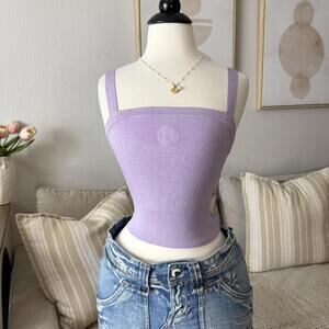 Lavender Square-Neck Knit Tank